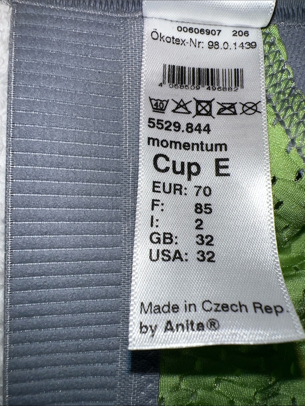 Anita Active Green and Gray High-Support Sports Bra - Picture 6 of 6